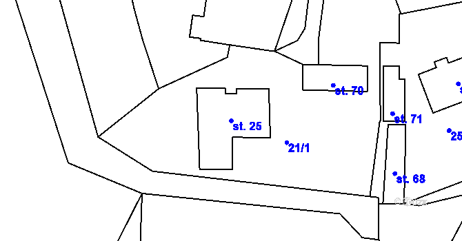Parcela st. 25 v KÚ Suchdol u Prosenické Lhoty, Katastrální mapa