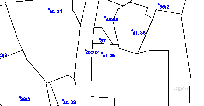 Parcela st. 35 v KÚ Suchdol u Prosenické Lhoty, Katastrální mapa