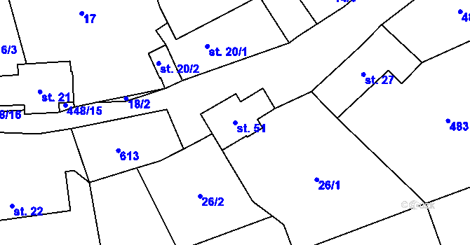 Parcela st. 51 v KÚ Suchdol u Prosenické Lhoty, Katastrální mapa