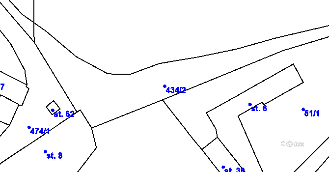 Parcela st. 434/2 v KÚ Suchdol u Prosenické Lhoty, Katastrální mapa