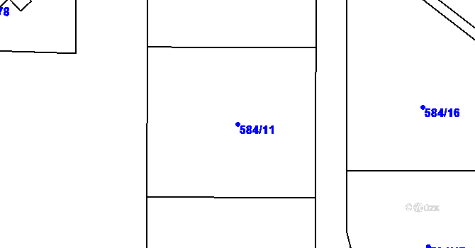 Parcela st. 584/11 v KÚ Suchdol u Prosenické Lhoty, Katastrální mapa