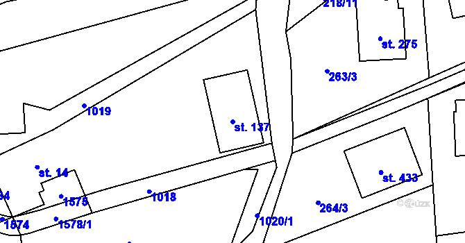 Parcela st. 137 v KÚ Prosetín u Hlinska, Katastrální mapa