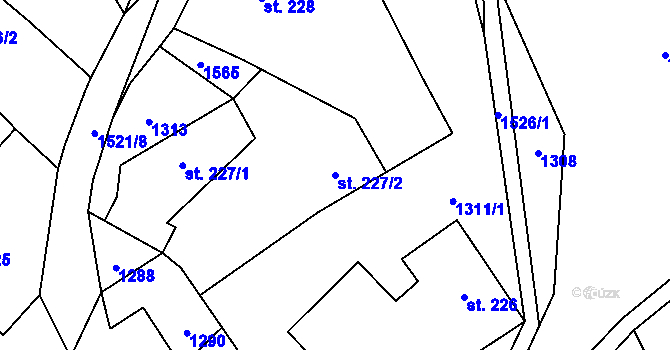 Parcela st. 227/2 v KÚ Prosetín u Hlinska, Katastrální mapa