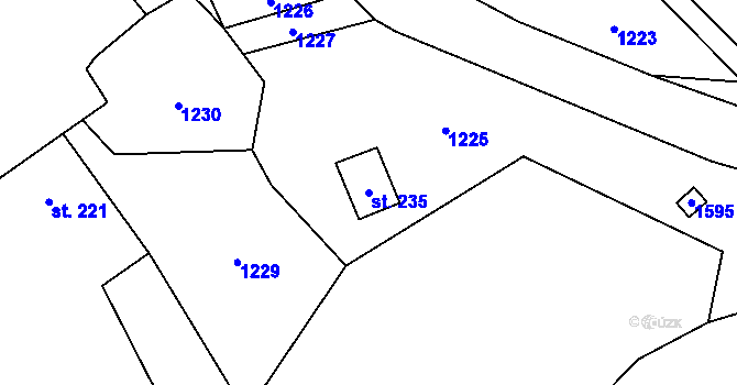 Parcela st. 235 v KÚ Prosetín u Hlinska, Katastrální mapa