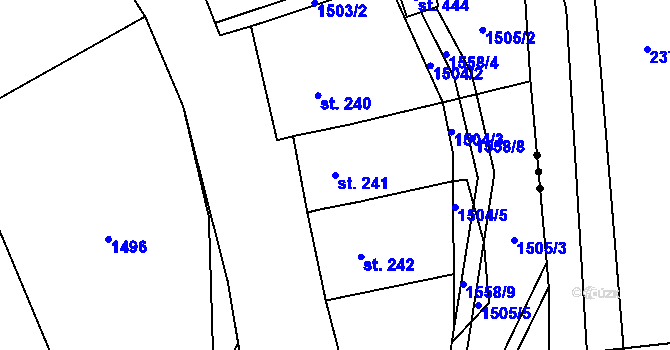 Parcela st. 241 v KÚ Prosetín u Hlinska, Katastrální mapa