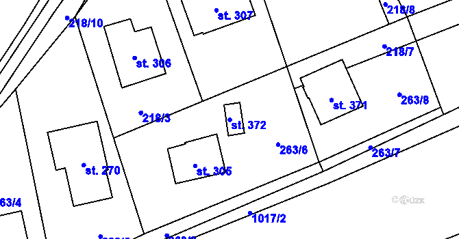 Parcela st. 372 v KÚ Prosetín u Hlinska, Katastrální mapa