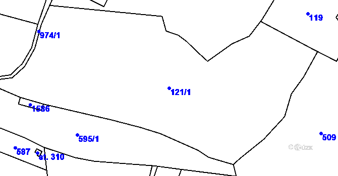 Parcela st. 121/1 v KÚ Prosetín u Hlinska, Katastrální mapa