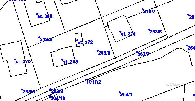 Parcela st. 263/6 v KÚ Prosetín u Hlinska, Katastrální mapa