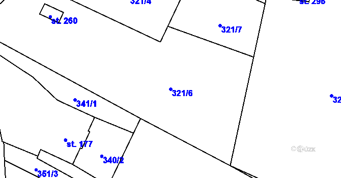 Parcela st. 321/6 v KÚ Prosetín u Hlinska, Katastrální mapa