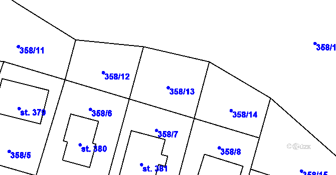 Parcela st. 358/13 v KÚ Prosetín u Hlinska, Katastrální mapa