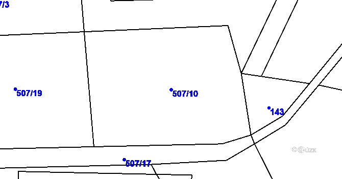 Parcela st. 507/10 v KÚ Prosetín u Hlinska, Katastrální mapa