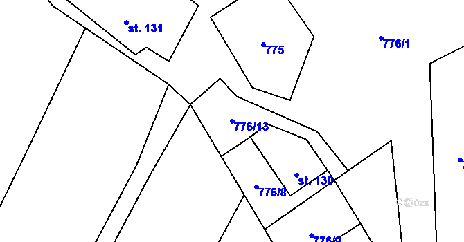 Parcela st. 776/13 v KÚ Prosetín u Hlinska, Katastrální mapa