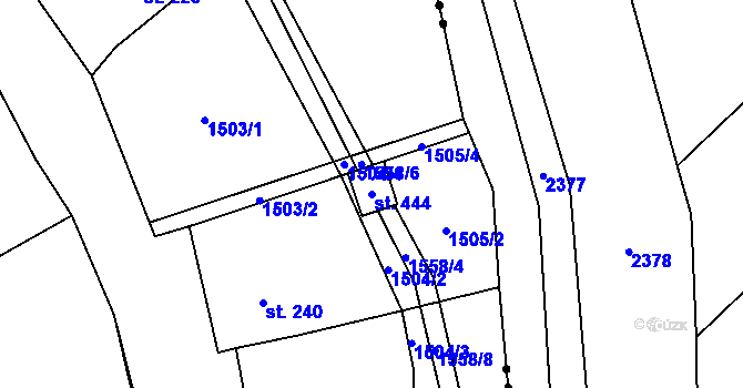 Parcela st. 444 v KÚ Prosetín u Hlinska, Katastrální mapa