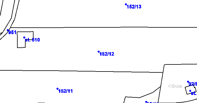 Parcela st. 152/12 v KÚ Prosetín u Hlinska, Katastrální mapa