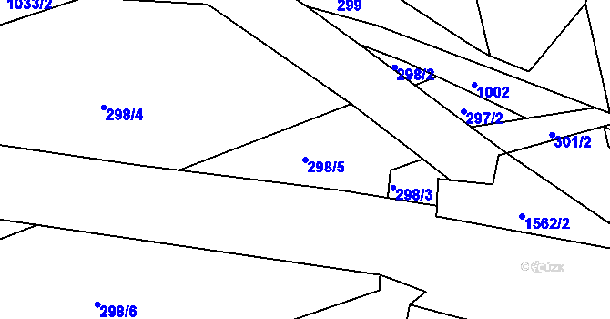 Parcela st. 298/5 v KÚ Prosetín u Hlinska, Katastrální mapa