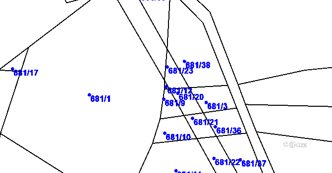 Parcela st. 681/12 v KÚ Prosetín u Hlinska, Katastrální mapa