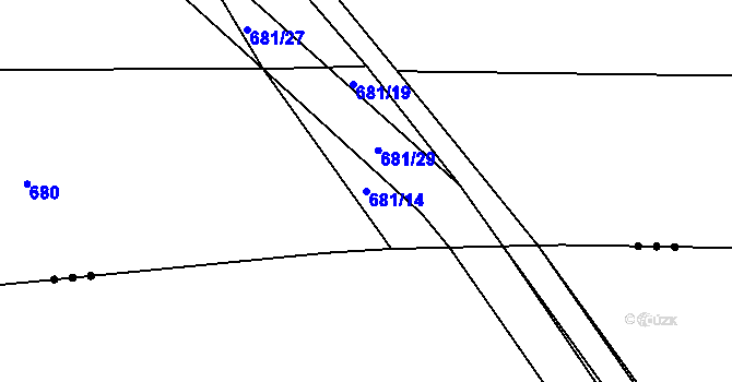 Parcela st. 681/14 v KÚ Prosetín u Hlinska, Katastrální mapa