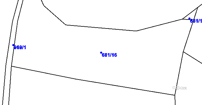 Parcela st. 681/16 v KÚ Prosetín u Hlinska, Katastrální mapa