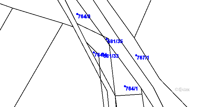 Parcela st. 681/33 v KÚ Prosetín u Hlinska, Katastrální mapa