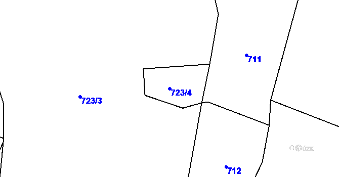 Parcela st. 723/4 v KÚ Prosetín u Hlinska, Katastrální mapa
