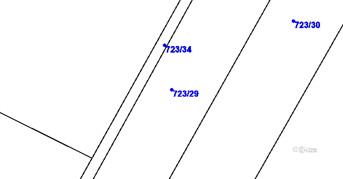 Parcela st. 723/29 v KÚ Prosetín u Hlinska, Katastrální mapa