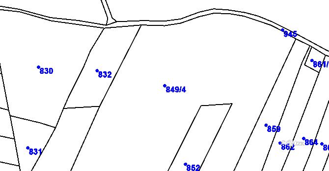 Parcela st. 849/4 v KÚ Prosetín u Hlinska, Katastrální mapa