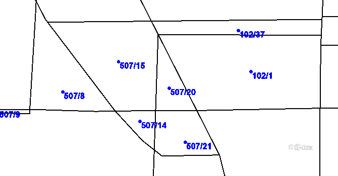Parcela st. 507/20 v KÚ Prosetín u Hlinska, Katastrální mapa