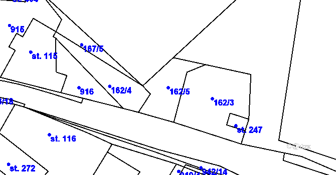 Parcela st. 162/5 v KÚ Prosetín u Hlinska, Katastrální mapa
