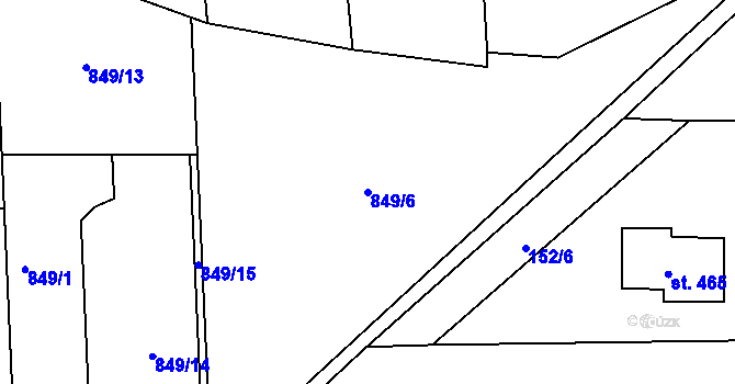 Parcela st. 849/6 v KÚ Prosetín u Hlinska, Katastrální mapa