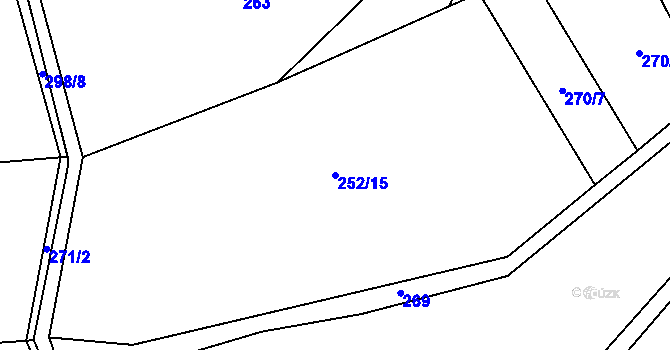 Parcela st. 252/15 v KÚ Brťoví, Katastrální mapa