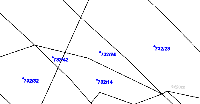 Parcela st. 732/24 v KÚ Brťoví, Katastrální mapa