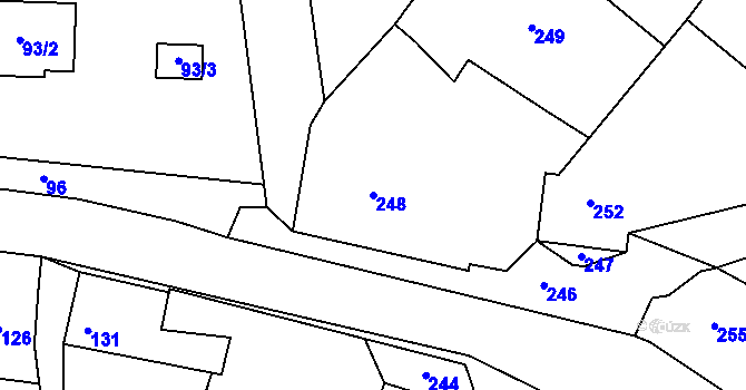 Parcela st. 248 v KÚ Prosetín u Bystřice nad Pernštejnem, Katastrální mapa
