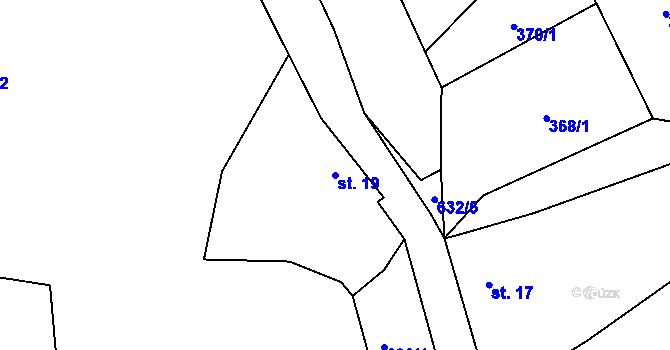 Parcela st. 19 v KÚ Prosíčka, Katastrální mapa