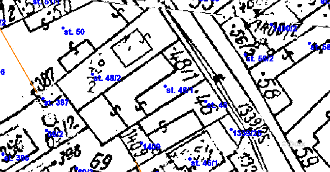 Parcela st. 48/1 v KÚ Prosiměřice, Katastrální mapa