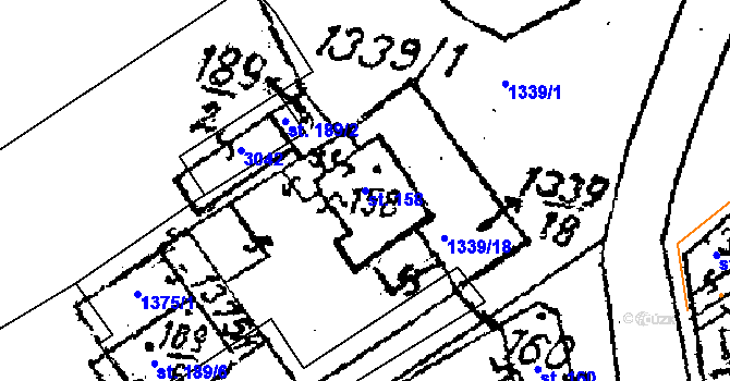 Parcela st. 158 v KÚ Prosiměřice, Katastrální mapa