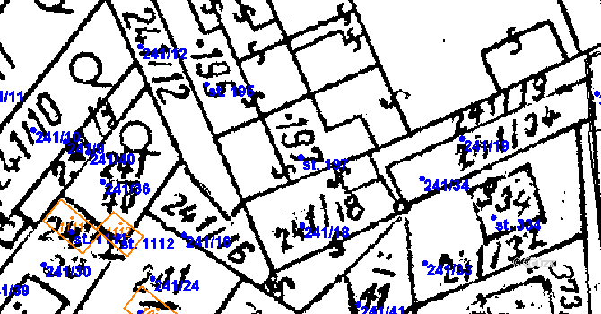 Parcela st. 197 v KÚ Prosiměřice, Katastrální mapa