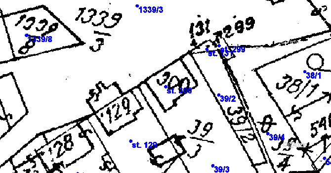 Parcela st. 300 v KÚ Prosiměřice, Katastrální mapa