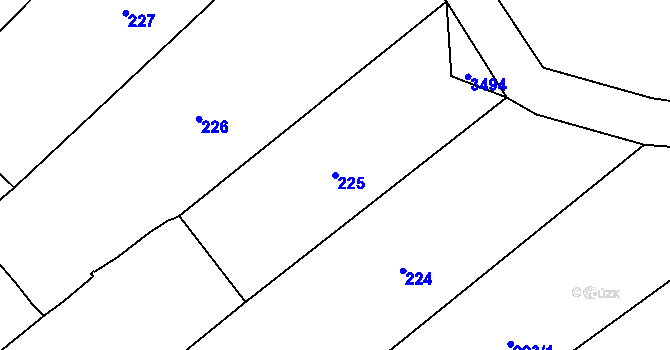 Parcela st. 225 v KÚ Prosiměřice, Katastrální mapa