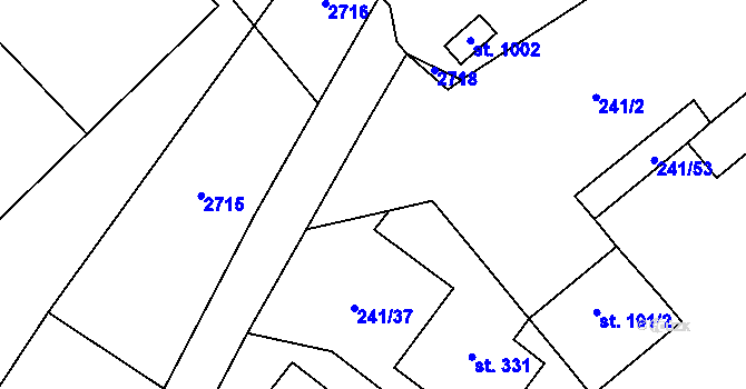 Parcela st. 241/15 v KÚ Prosiměřice, Katastrální mapa