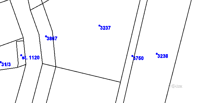 Parcela st. 495/1 v KÚ Prosiměřice, Katastrální mapa