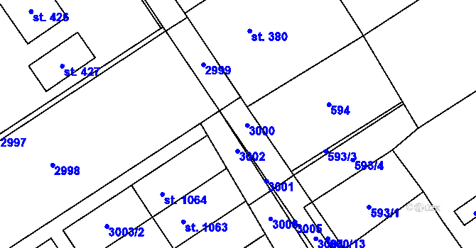 Parcela st. 600/10 v KÚ Prosiměřice, Katastrální mapa