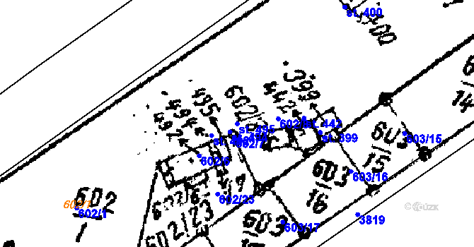 Parcela st. 495 v KÚ Prosiměřice, Katastrální mapa