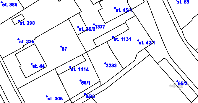 Parcela st. 42/2 v KÚ Prosiměřice, Katastrální mapa