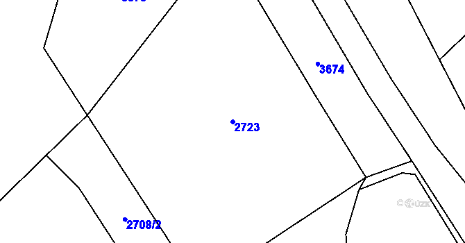 Parcela st. 2723 v KÚ Prosiměřice, Katastrální mapa