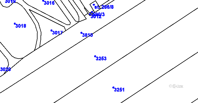 Parcela st. 3025 v KÚ Prosiměřice, Katastrální mapa