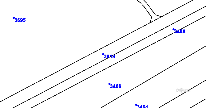 Parcela st. 3818 v KÚ Prosiměřice, Katastrální mapa