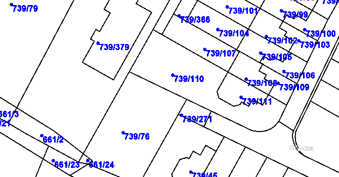 Parcela st. 739/112 v KÚ Proskovice, Katastrální mapa