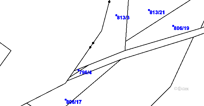 Parcela st. 796/3 v KÚ Proskovice, Katastrální mapa