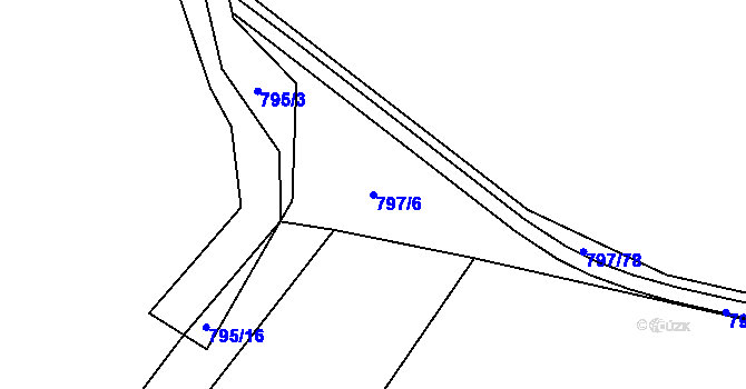 Parcela st. 797/6 v KÚ Proskovice, Katastrální mapa