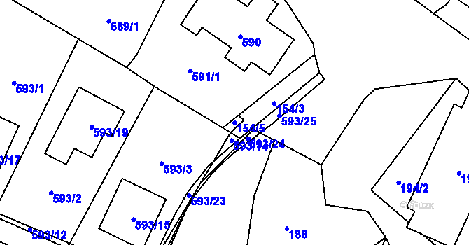 Parcela st. 154/5 v KÚ Proskovice, Katastrální mapa